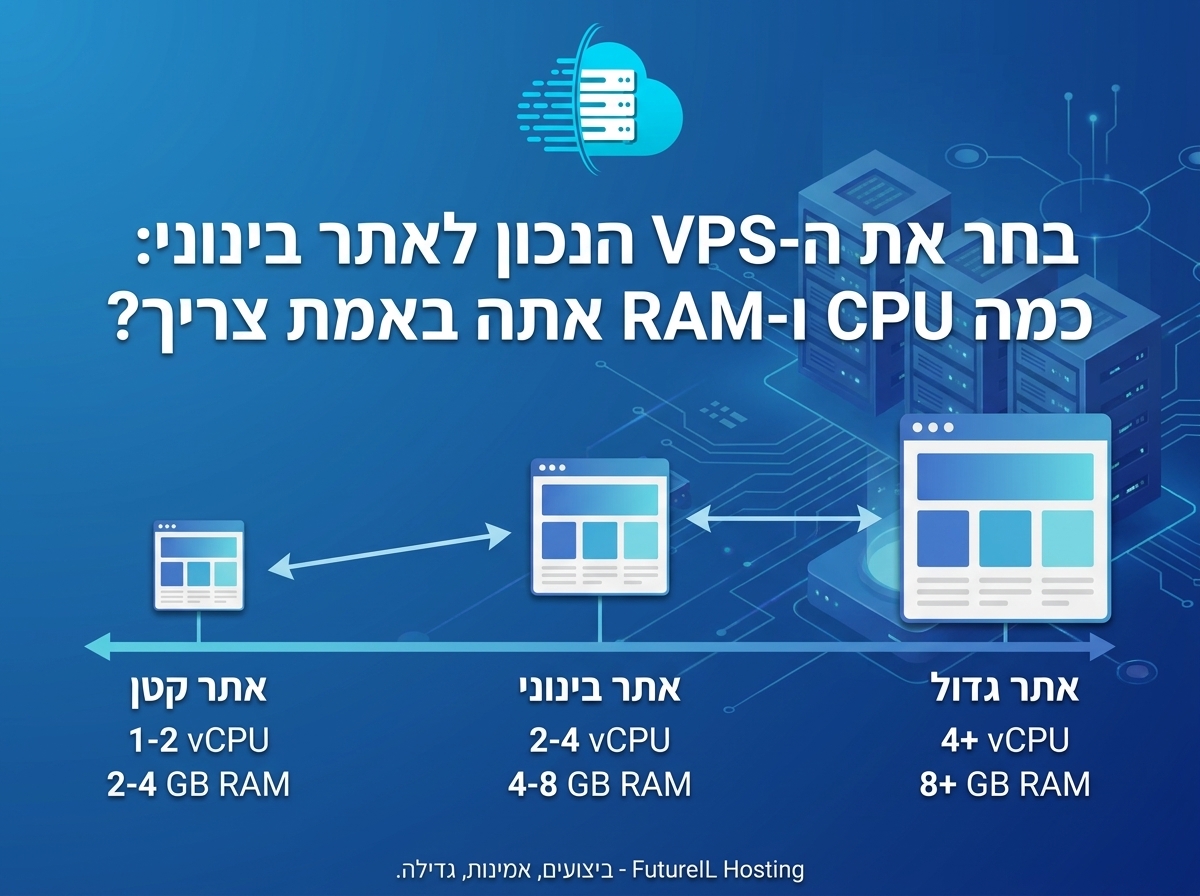 כמה CPU ו-RAM צריך VPS לאתר בינוני